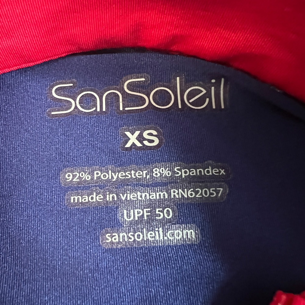 San Soleil 1/4 Zip Pullover Golf Shirt Womens XS White Golf Print UPF50 Preppy - Picture 4 of 9
